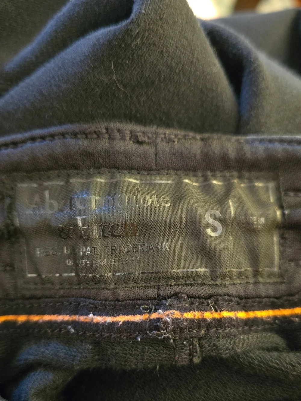 Abercrombie & Fitch Black Sweatpants Joggers Ankle Zip Drawstring Pockets Size S